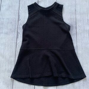 Anthropologie Deletta High Neck  PeplumTextured Black Tank Top Size XS